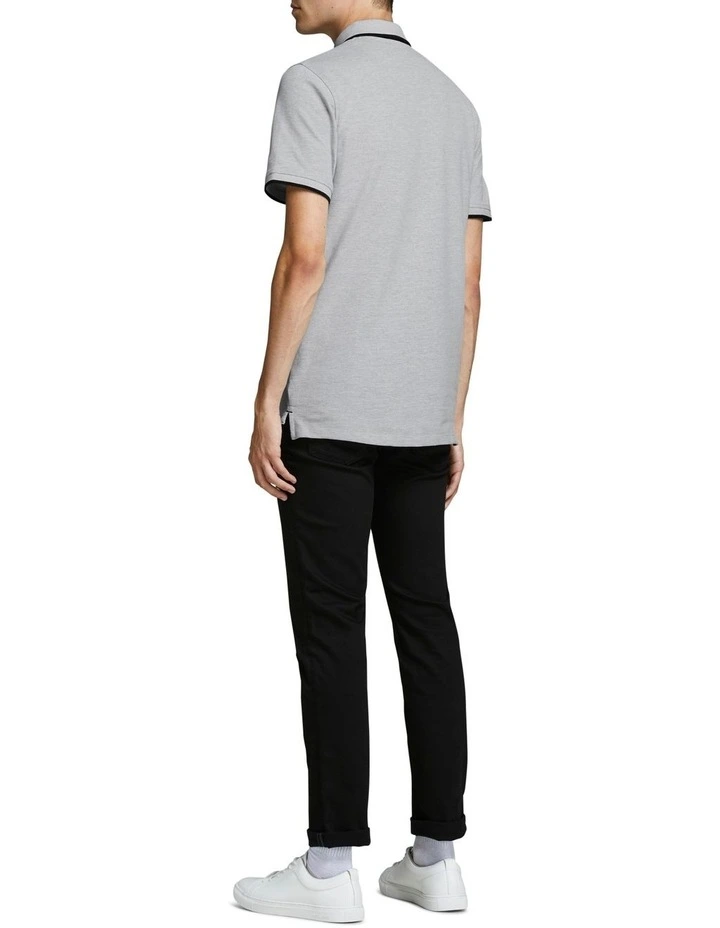 Paulos Short Sleeve Polo in Light Grey Melange