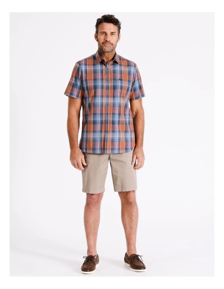 Glenelg Short Sleeve Check Shirt in Orange
