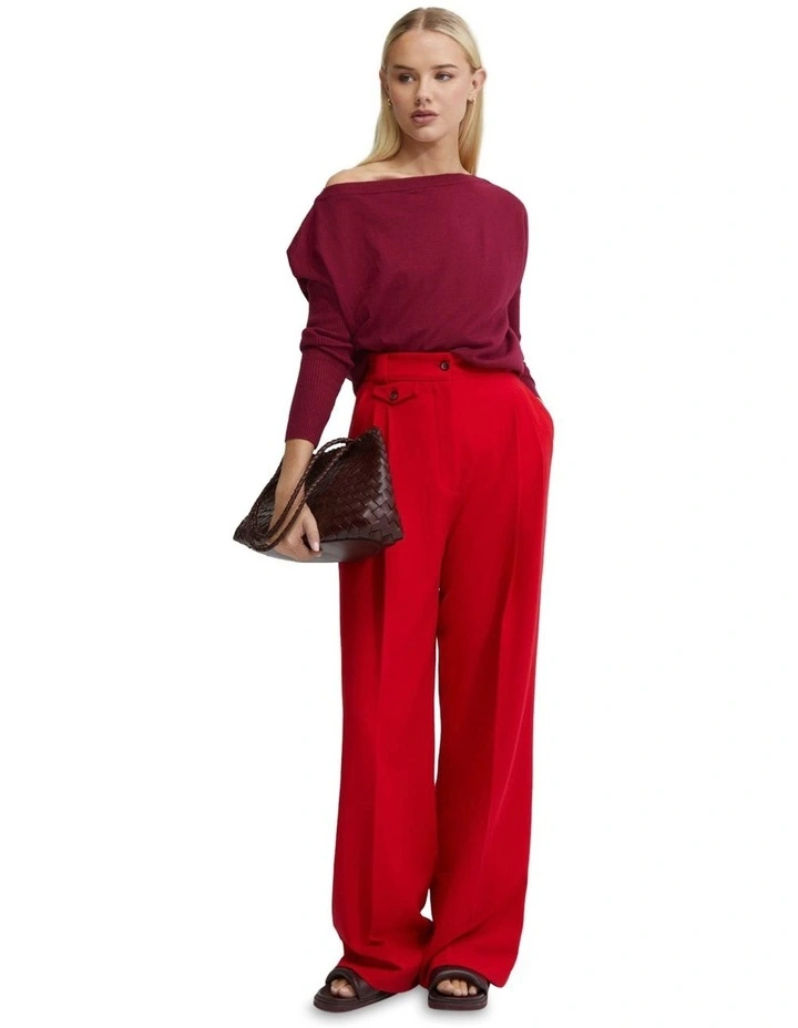 Aster Mohair Blend Soft Knit in Red