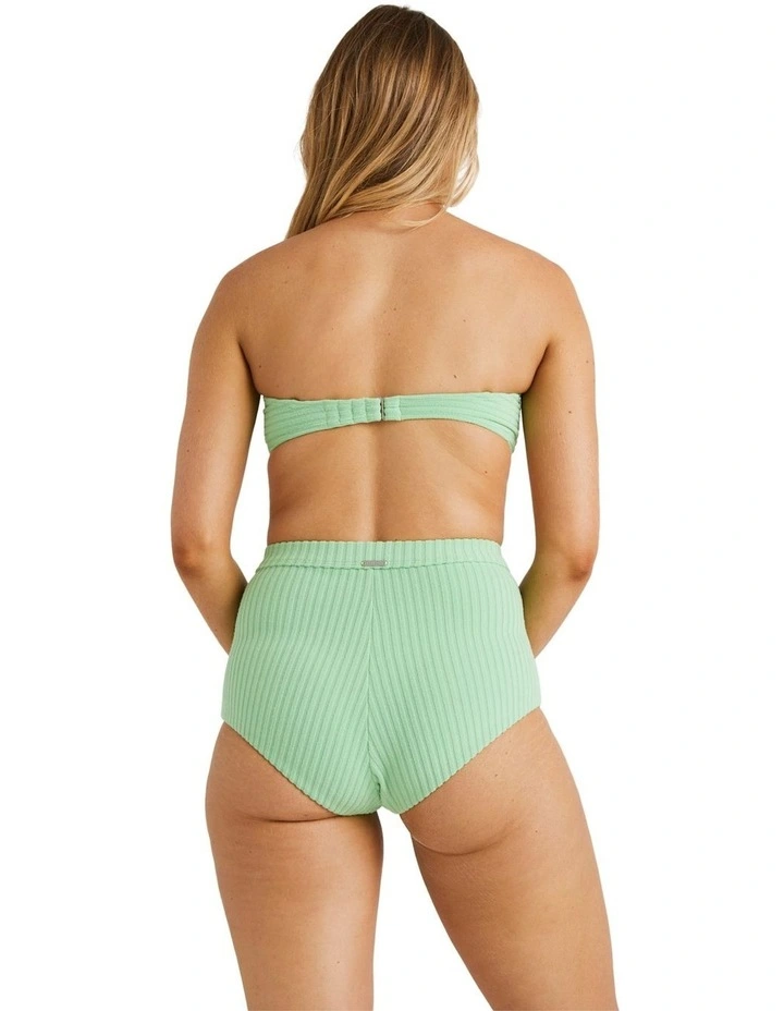 Terry Rib Betty Bandeau Bikini Top in Green