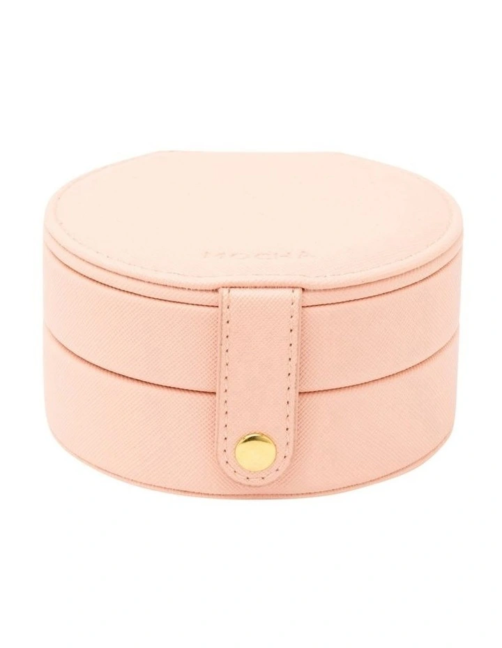 Round Double Layer Jewellery Case in Pink