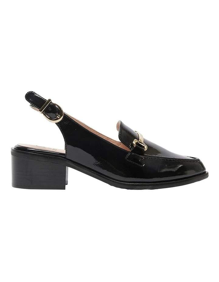 Elsa Heeled Shoes in Black Patent