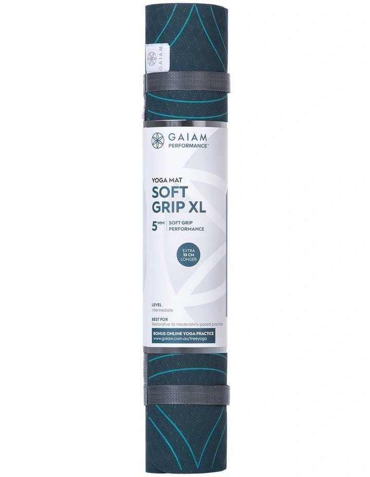 Soft Grip Printed Yoga Mat XL 5mm in Teal