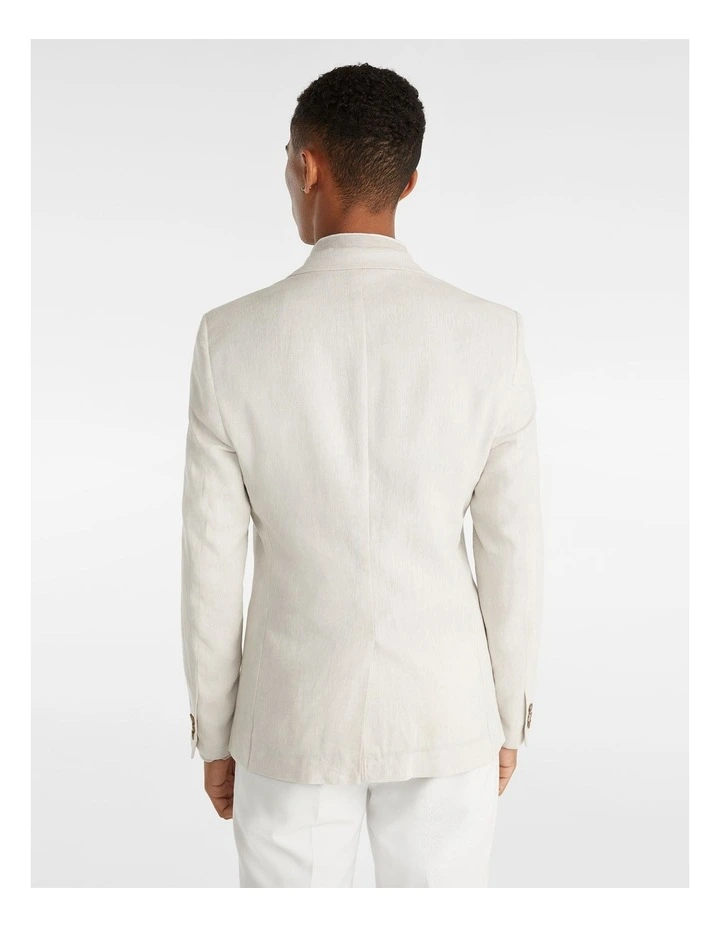 Palazzo Linen Blend Blazer In Beige