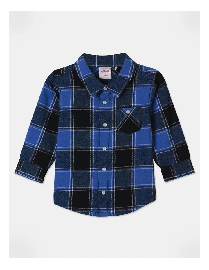 Long Sleeve Overshirt in Bright Blue