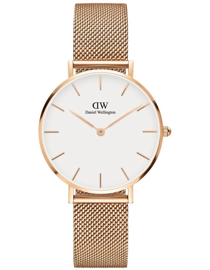 Petite Melrose 32mm Stainless Steel Quartz Watch in White/Rose Gold