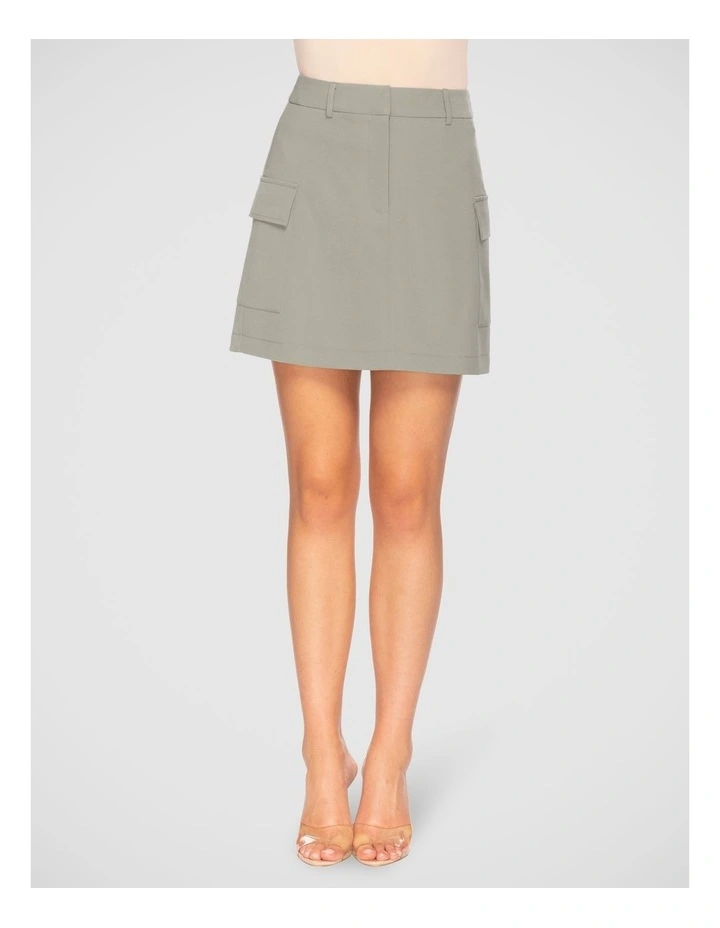 Niala Cargo Mini Skirt in Sage