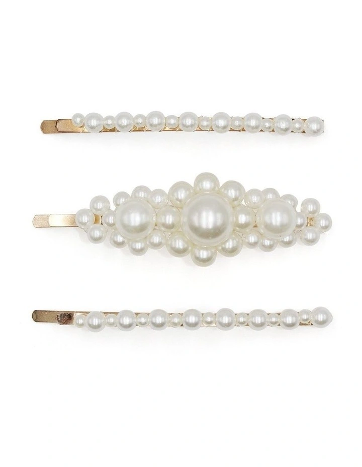Azalea Hair Clip Set in Pearl