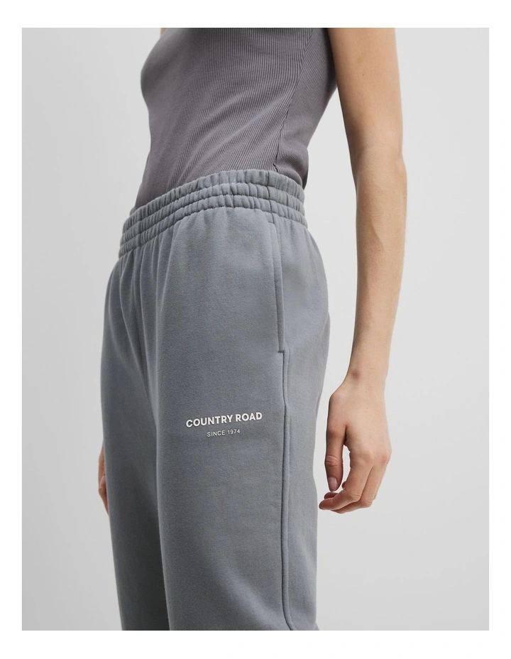Australian Good Earth Cotton Logo Sweat Pant in Mineral