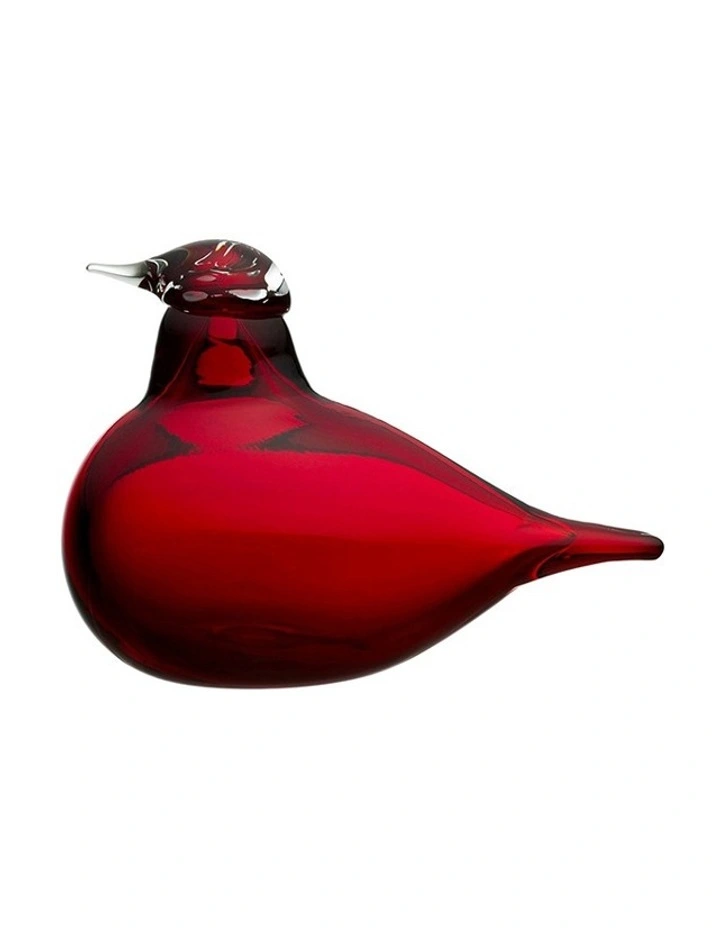 Oiva Toikkas Lovable Little Tern 11cm Glass Ornament Cranberry Red