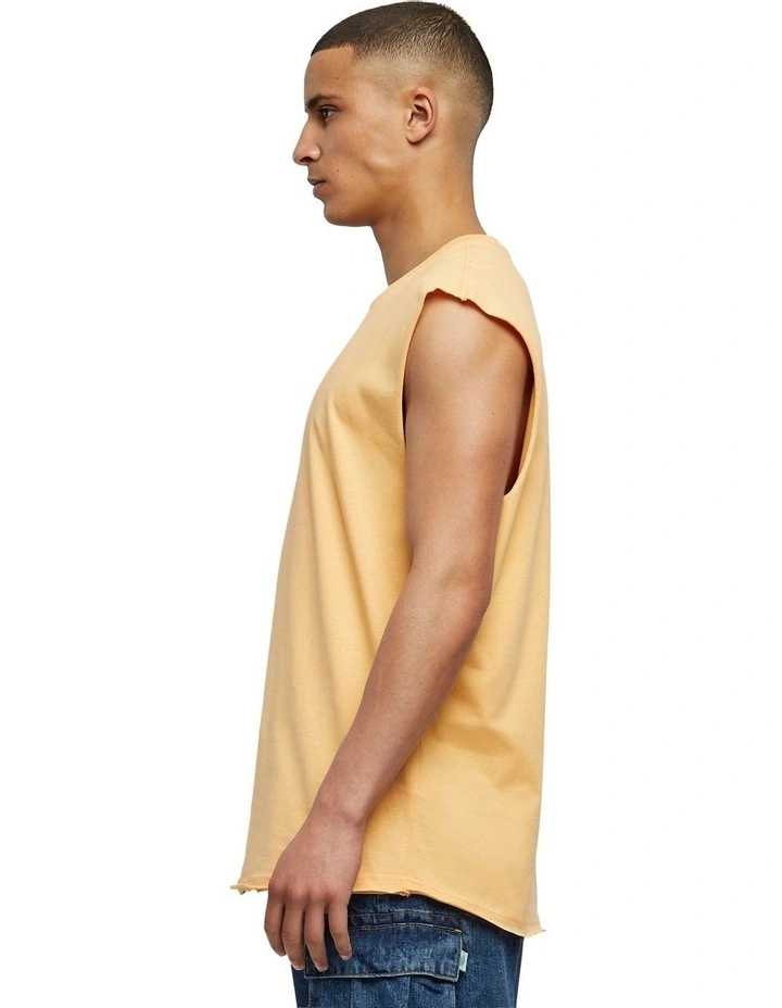 Open Edge Sleeveless Tee in Pale Orange