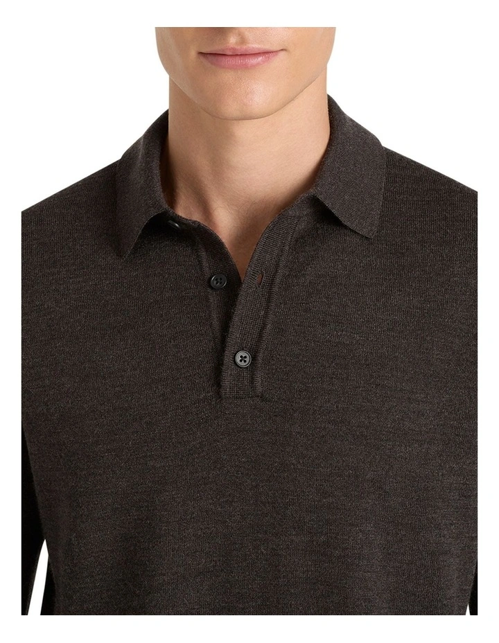 Fraser Ashby Polo Knit in Chocolate