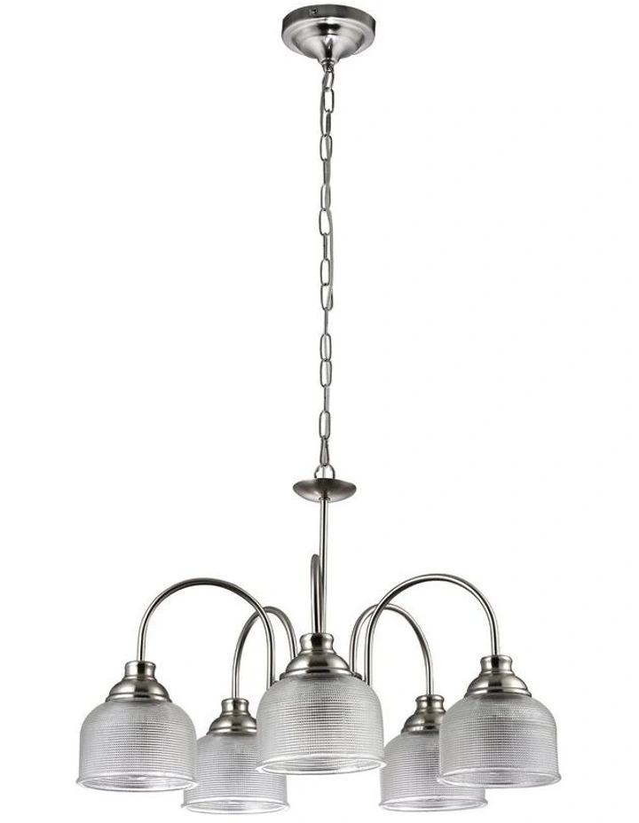 Aviva 5 Light Chandelier Satin Chrome