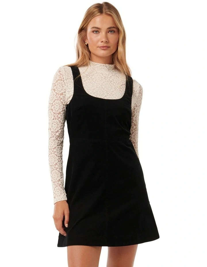 Camille 2 in 1 Cord Mini Dress in Black