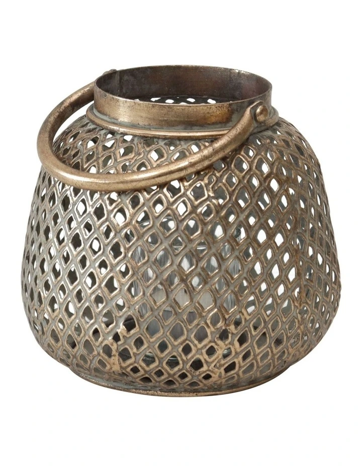 Lustre Diamant Pillar Candle Holder in Gold