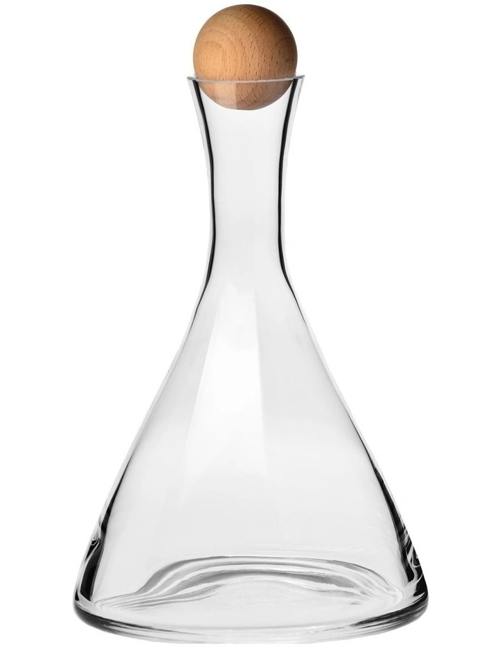 Connoisseur 1L Wine Decanter Beechwood Stopper Gift Boxed