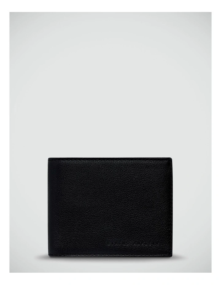 Noah Leather Trifold Wallet in Black