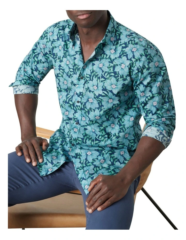 Palermo Print Shirt in Navy Multi
