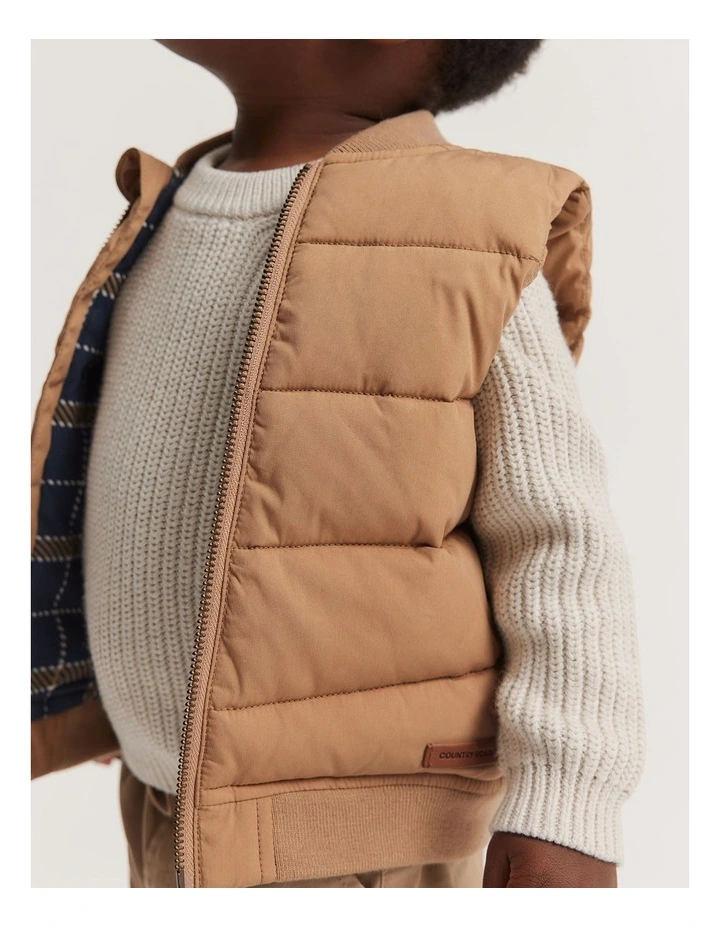 Nylon Vest in Camel