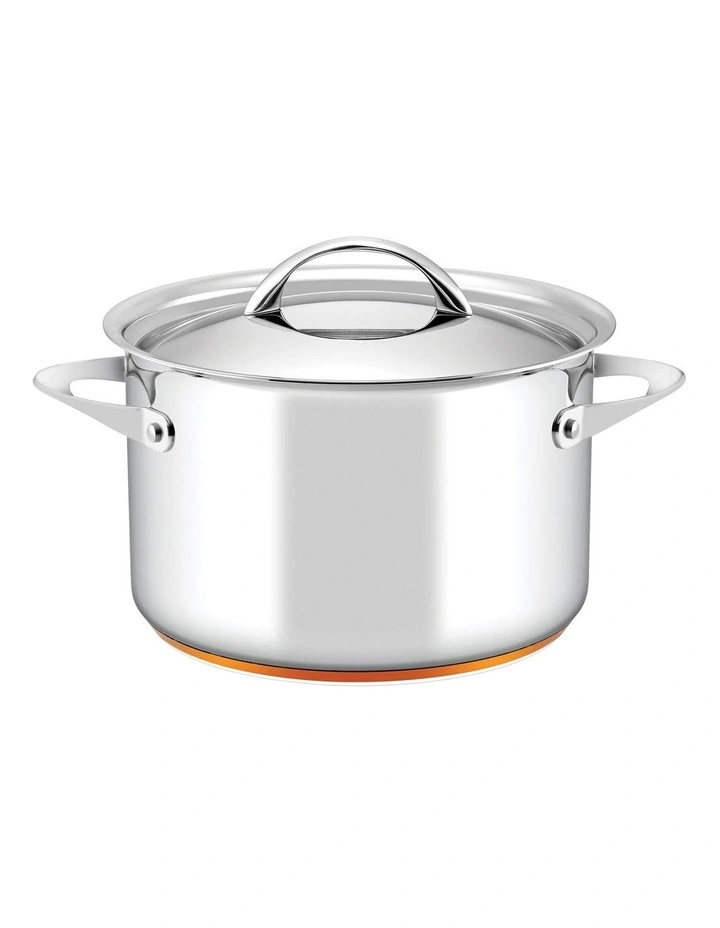 Per Vita Copper Base Stainless Steel Induction Covered Stockpot 24cm/7.1L