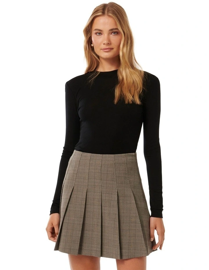 Montana Pleated Mini Skirt in Grey