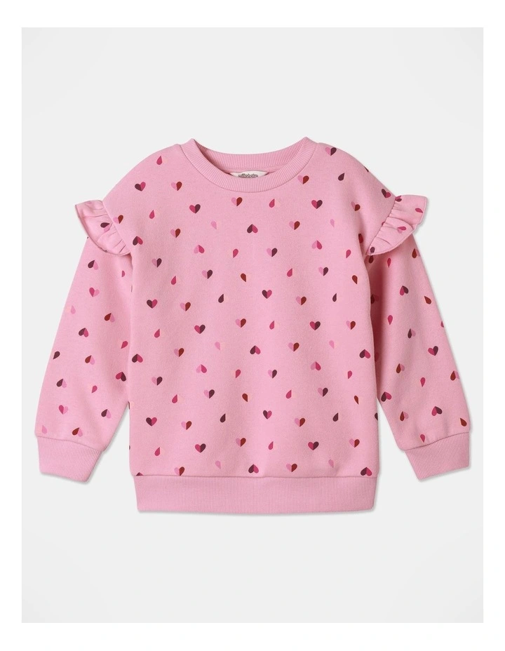 Essential Crew Sweat Top in Pink