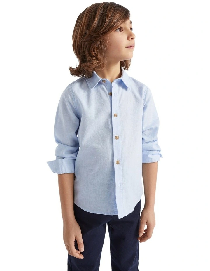 Core Linen Shirt in Powder Blue