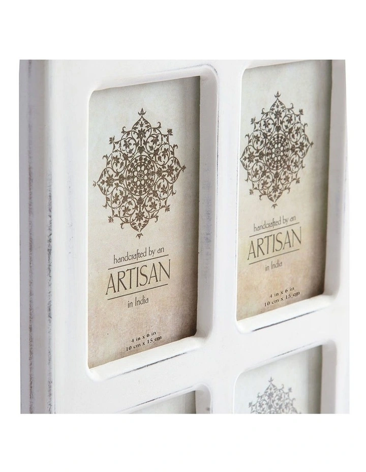 4x6 French Arch 4-Photo Wall Collage in White