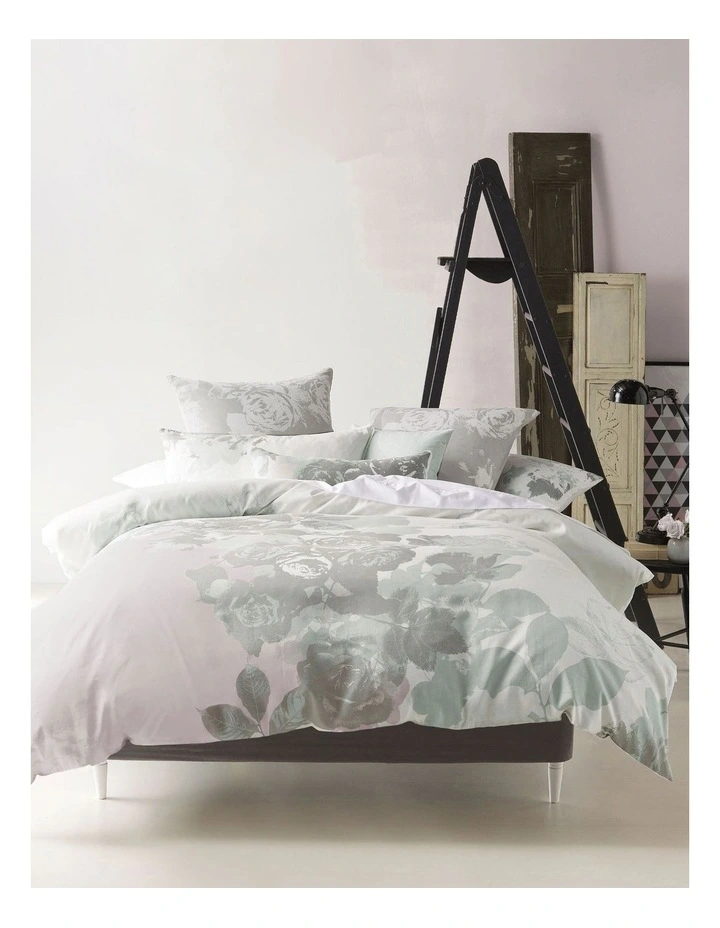 Marie Claire Roseraie Quilt Cover Set in White