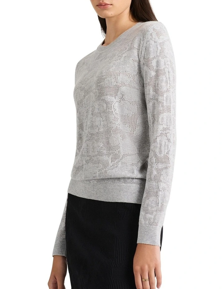 Emerie Textured Knit Jumper in Grey Marle