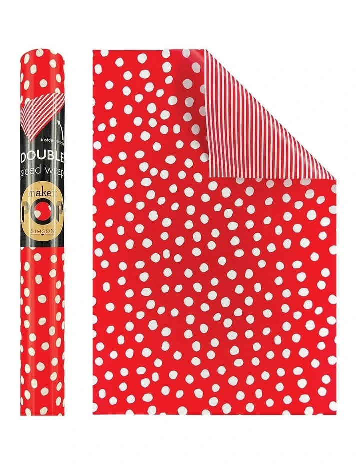 White Dotty Pattern on Red Roll Wrap