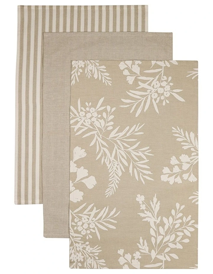 Carmen Tea Towel Pack of 3 in Cream