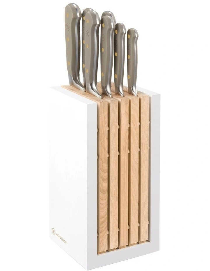 Classic Colour Velvet Oyster Knife Block Set 8 Piece
