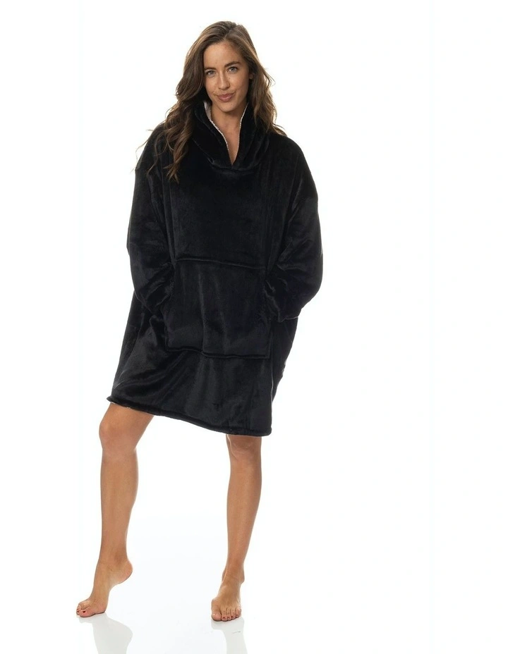 Reversible Snug Hoodie 750GSM in Black