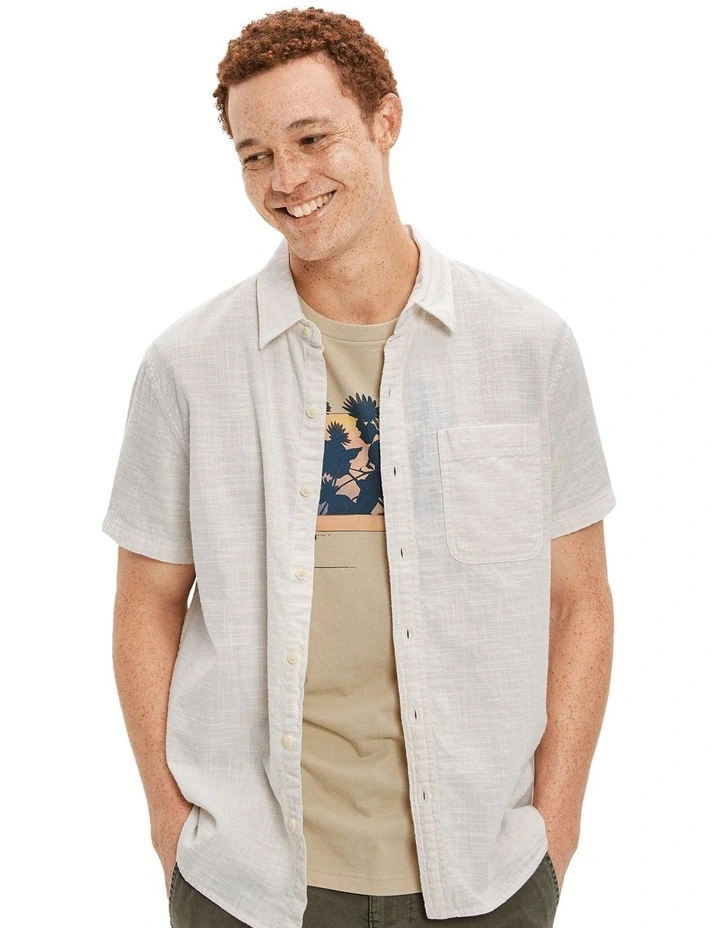 Button-Up Resort Shirt in Cream