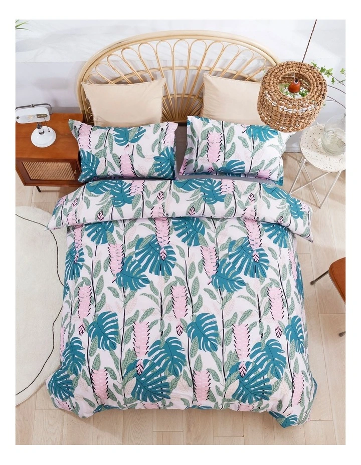 Nature Print Pure Cotton Quilt Cover Set in Blue