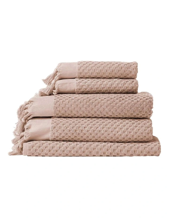 Milos Bath Towel Set in Pink Clay