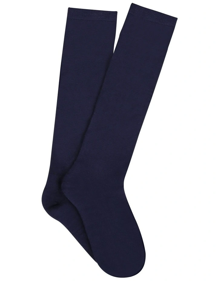 Bamboo Knee High Socks in Navy