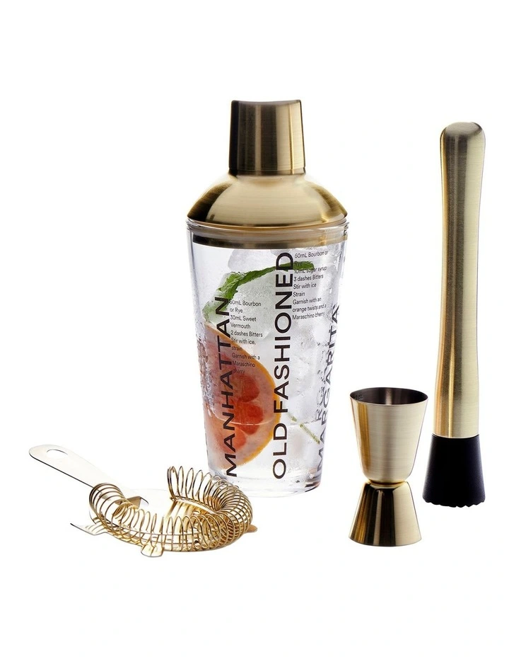 Atlas Cocktail Set 4pc in Gold