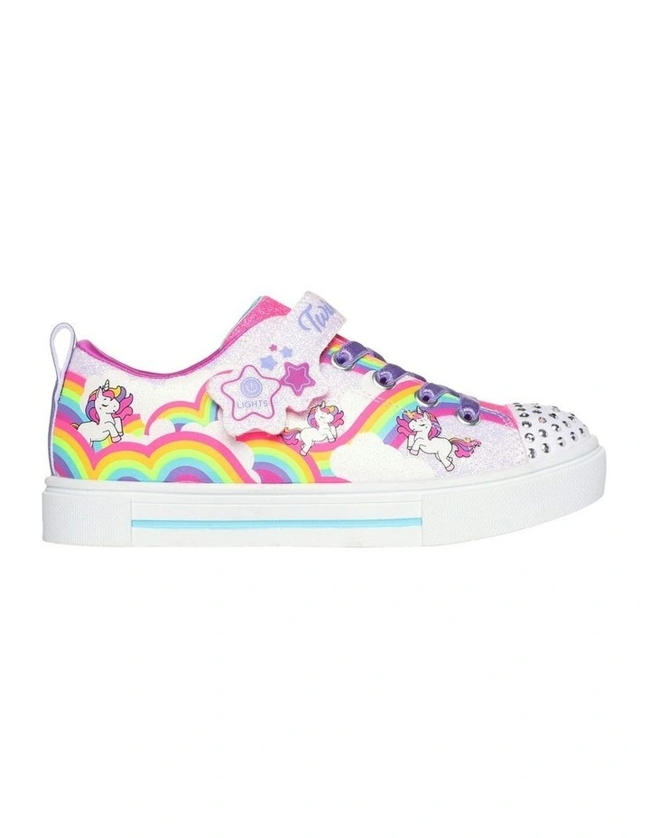 Twinkle Toes Sparks Jumpin Clouds Youth Sneakers in White