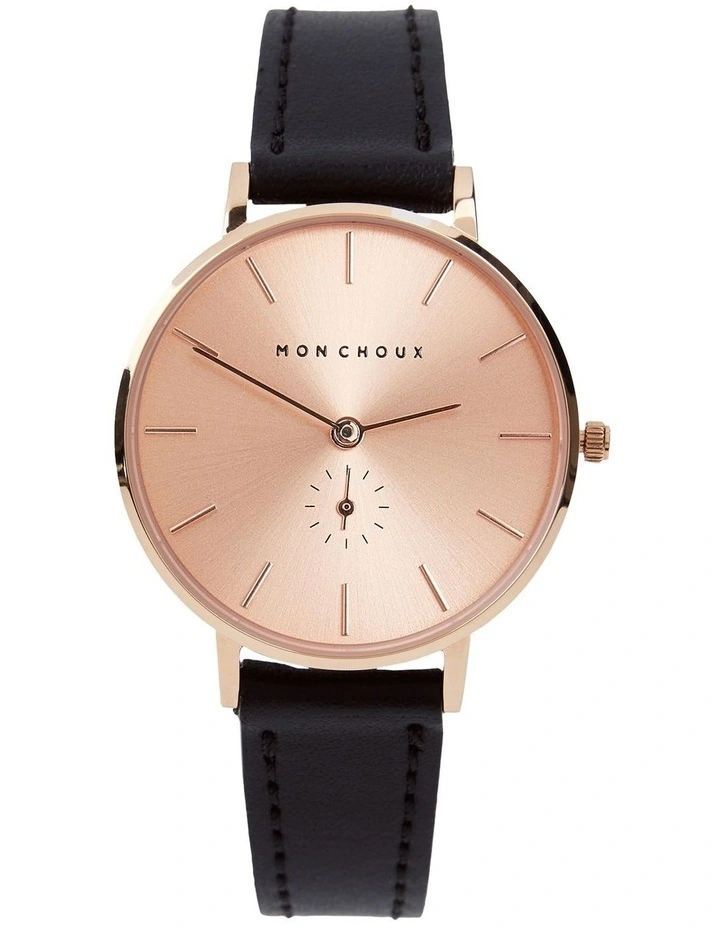 Lille Noir Grape Vegan Leather Watch 32mm in Rose Gold
