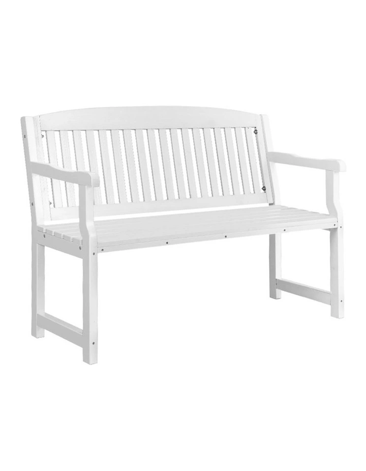 2-Seater Wooden Garden Bench in White