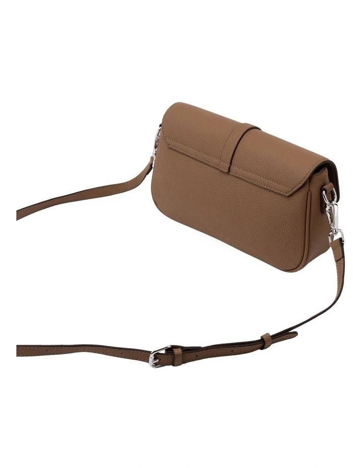 Julia Leather Crossbody Buckle Bag in Coffee