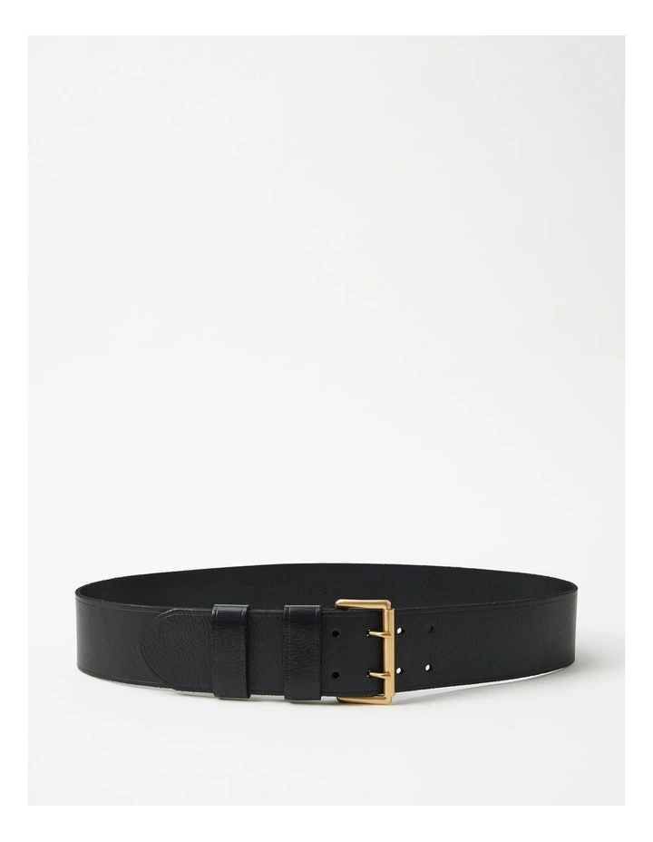 The Double Prong Waist Belt in Black