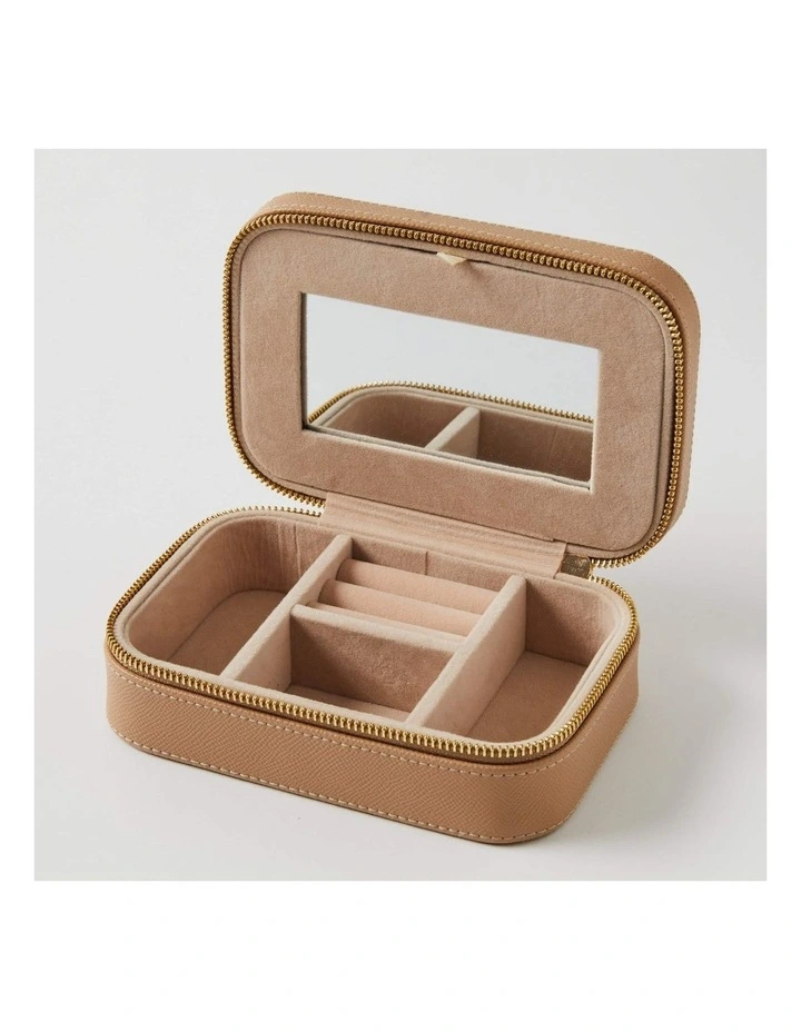 Calla Rectangular Jewellery Case in Nude