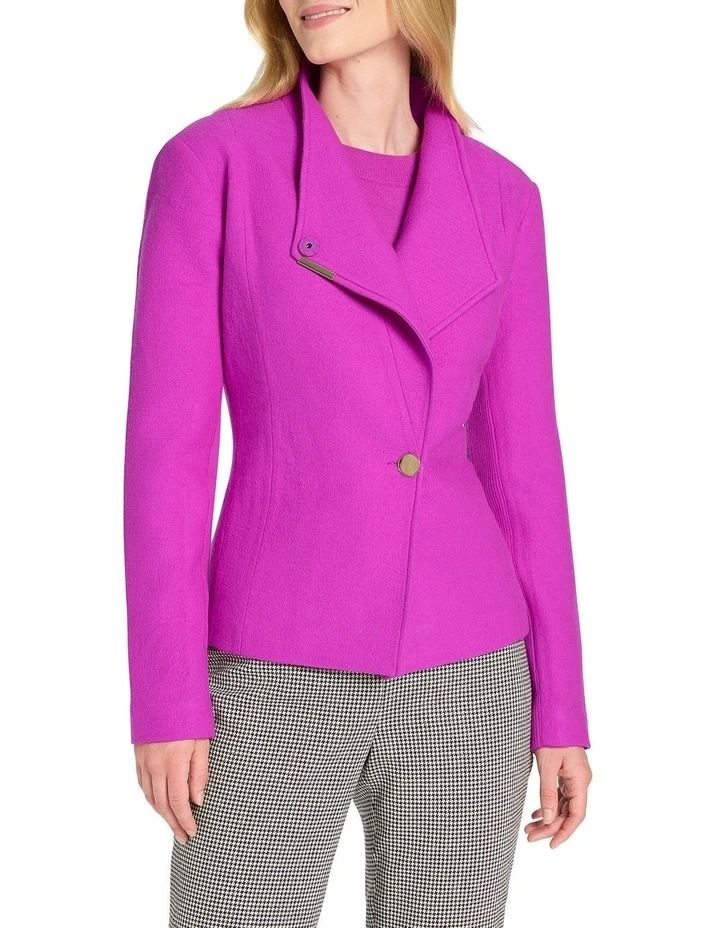 Kaitlyn Felted Wool Jacket in Purple