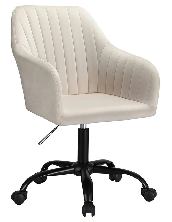 Office Chair Velvet Seat in Cream