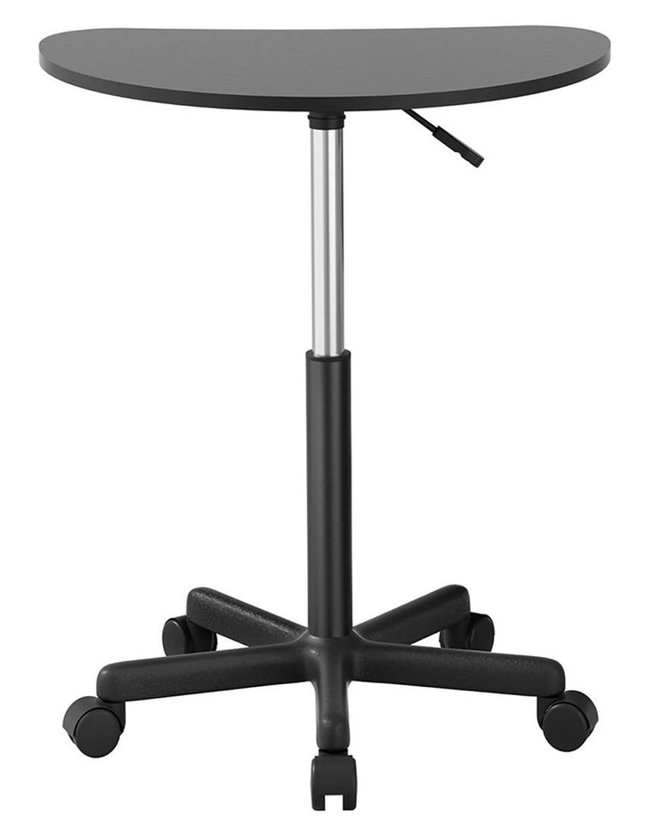 Laptop Desk Portable Height Adjustable Table Caster Wheels 60cm in Black