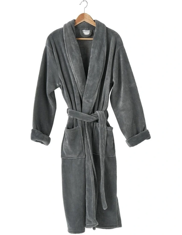 Plush Bath Robe in Charcoal