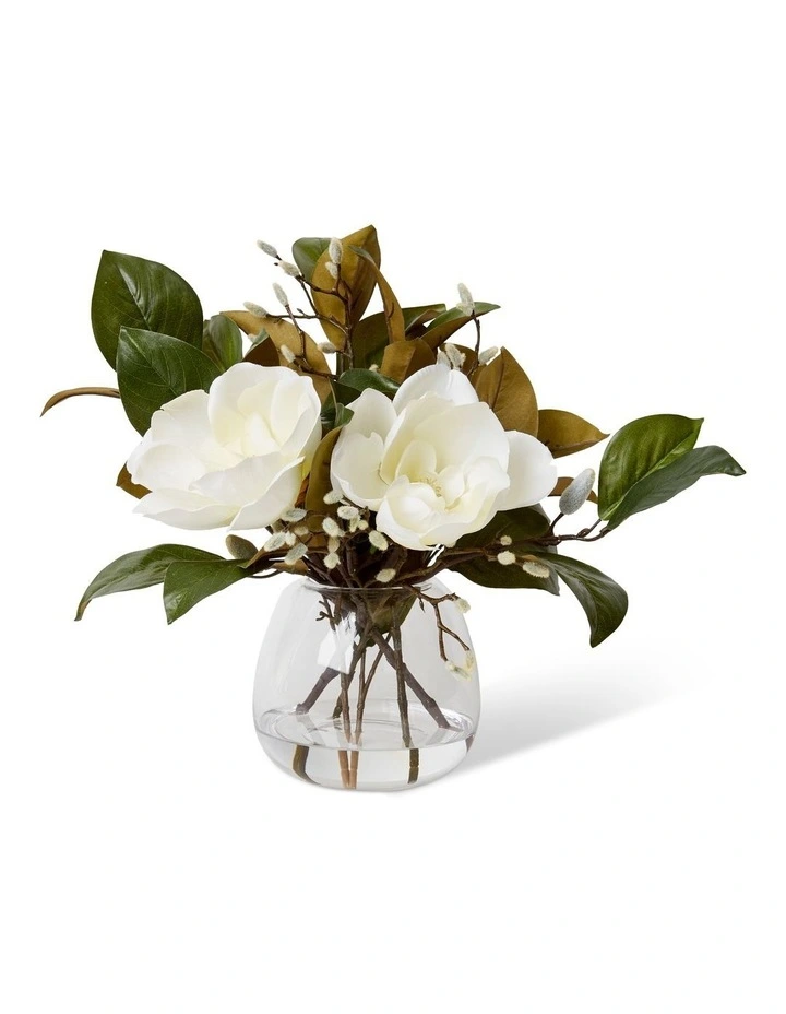 Magnolia Leaf Mix-Alma Vase in White